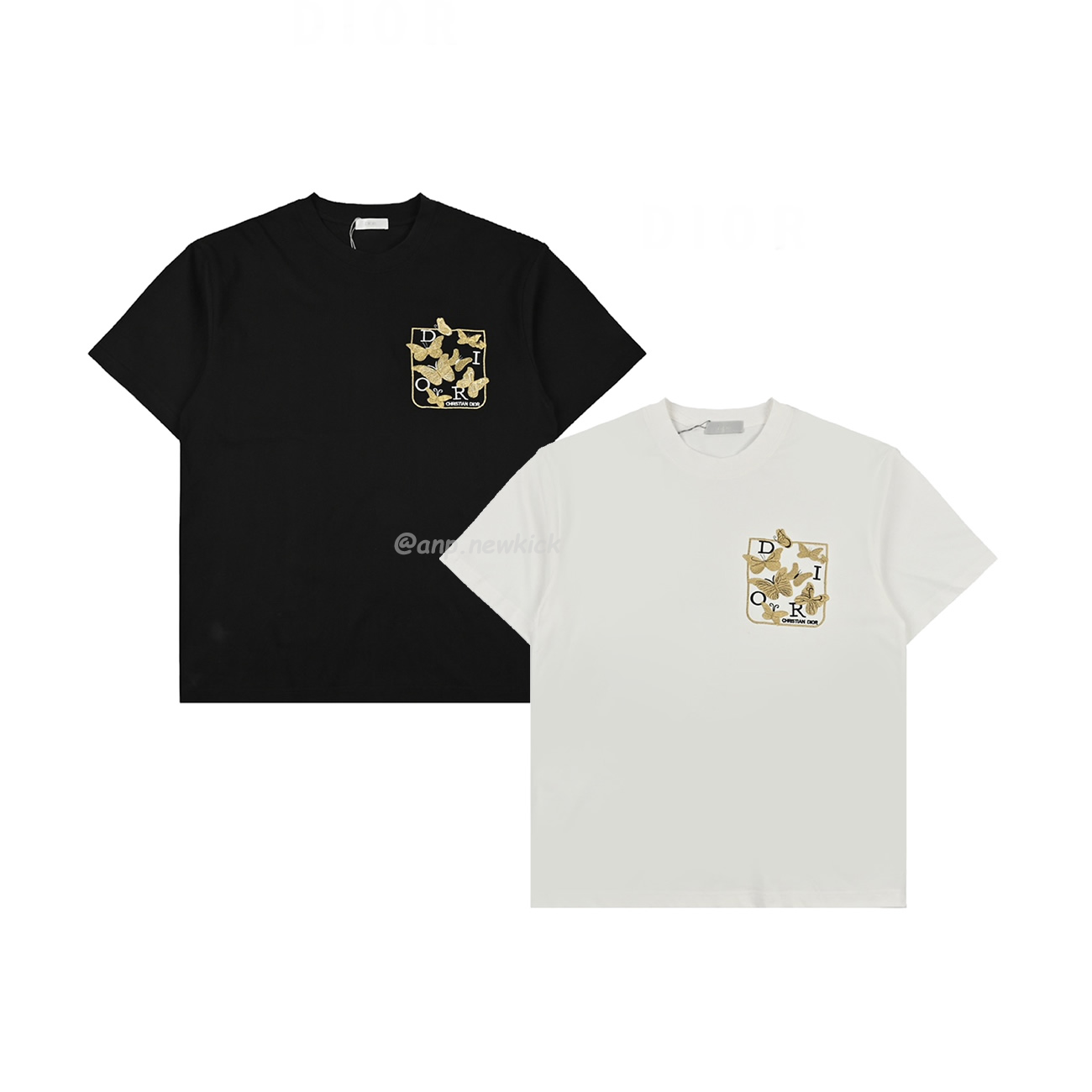 Dior Cd 3d Butterfly Letter Embroidered Pocket Short Sleeve T Shirt (1) - www.newkick.vip